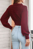 Fashion Casual Solid Patchwork O Neck Tops