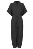Fashion Solid Patchwork V Neck Harlan Jumpsuits