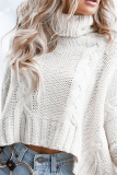 Fashion Casual Solid Patchwork Turtleneck Tops Sweater