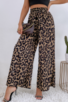 Casual Print Patchwork Boot Cut Mid Waist Wide Leg Full Print Bottoms