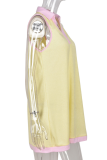 Casual Solid Patchwork Turndown Collar Straight Dresses