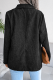 Casual Solid Patchwork Buckle Turn-back Collar Outerwear