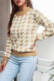 Fashion Casual Print Patchwork O Neck Tops