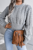Casual Solid Patchwork O Neck Tops