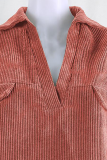 Casual Solid Patchwork Basic Turndown Collar Tops
