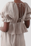 Fashion Casual Solid Patchwork V Neck Tops