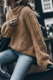 Casual Solid Hollowed Out Patchwork O Neck Tops