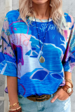 Casual Street Print Basic O Neck T-Shirts