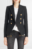 Fashion Street Solid Turn-back Collar Outerwear
