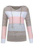 Color Block Hooded Casual Sweaters