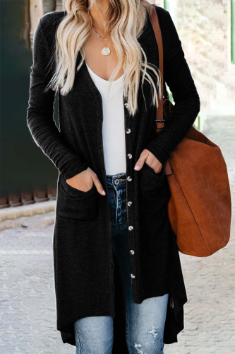 Casual Solid Patchwork Cardigan Collar Outerwear