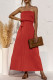 Fashion Casual Solid Patchwork Strapless A Line Dresses
