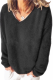 Fashion Solid Patchwork V Neck Tops