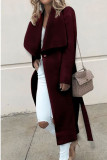 Fashion Casual Solid Patchwork Turndown Collar Outerwear