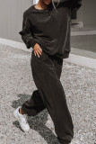 Fashion Sportswear Solid Patchwork O Neck Long Sleeve Two Pieces