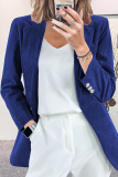 Casual Elegant Solid Buttons Turn-back Collar Outerwear