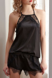Fashion Living Solid Patchwork Halter Sleeveless Two Pieces