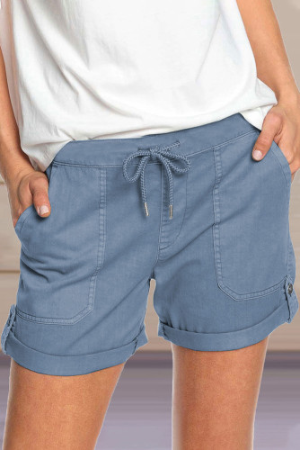 Casual Solid Patchwork Pocket Straight Solid Color Bottoms