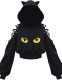 Party Print Hollowed Out Patchwork Hooded Collar Tops
