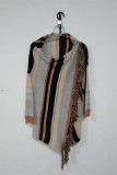 Striped Fringe Casual Loose Cardigan
