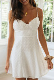 Fashion Street Solid Patchwork V Neck A Line Dresses
