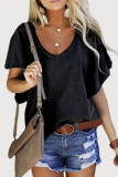 Casual Solid Basic V Neck T-Shirts
