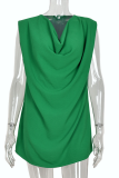 Casual Solid Patchwork U Neck Tops