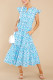 Spring and summer waist slimming printed dress