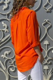 Fashion Casual Solid Patchwork Turndown Collar Tops