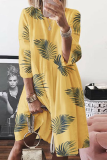 Casual Solid Patchwork O Neck Cake Skirt Dresses