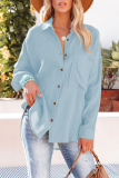 Casual Solid Patchwork Turndown Collar Tops