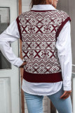Fashion Casual Print Patchwork V Neck Tops