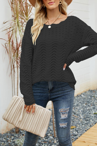 Casual Solid Hollowed Out Patchwork O Neck Tops