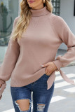 Casual Solid Frenulum O Neck Sweaters
