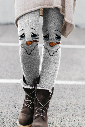 Casual Print Patchwork Skinny High Waist Pencil Trousers