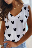 Fashion Casual Print Patchwork V Neck T-Shirts