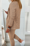 Casual Street Plaid Patchwork Turndown Collar Long Sleeve Two Pieces