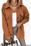 Casual Solid Patchwork Turndown Collar Outerwear