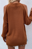 Casual Solid Hollowed Out Patchwork O Neck Tops