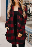 Casual Plaid Patchwork Turndown Collar Tops