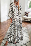 Fashion Street Leopard Patchwork V Neck A Line Dresses