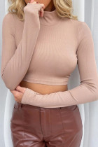 Fashion Casual Solid Patchwork Turtleneck T-Shirts