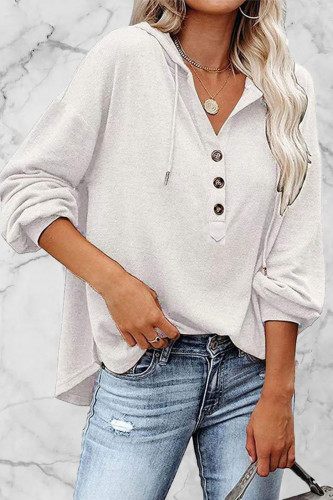 Fashion Casual Solid Frenulum V Neck Tops