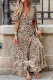 Fashion Leopard Slit V Neck Straight Dresses