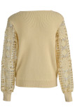 Casual Solid Hollowed Out Patchwork V Neck Sweaters