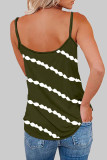 Fashion Casual Striped Print Patchwork V Neck Tops
