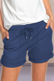 Casual Solid Patchwork Pocket Straight Solid Color Bottoms