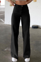 Casual Solid Patchwork Boot Cut Speaker Solid Color Bottoms