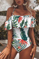 Fashion Vacation Print Patchwork Swimwears