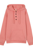 Fashion Casual Solid Buttons V Neck Tops